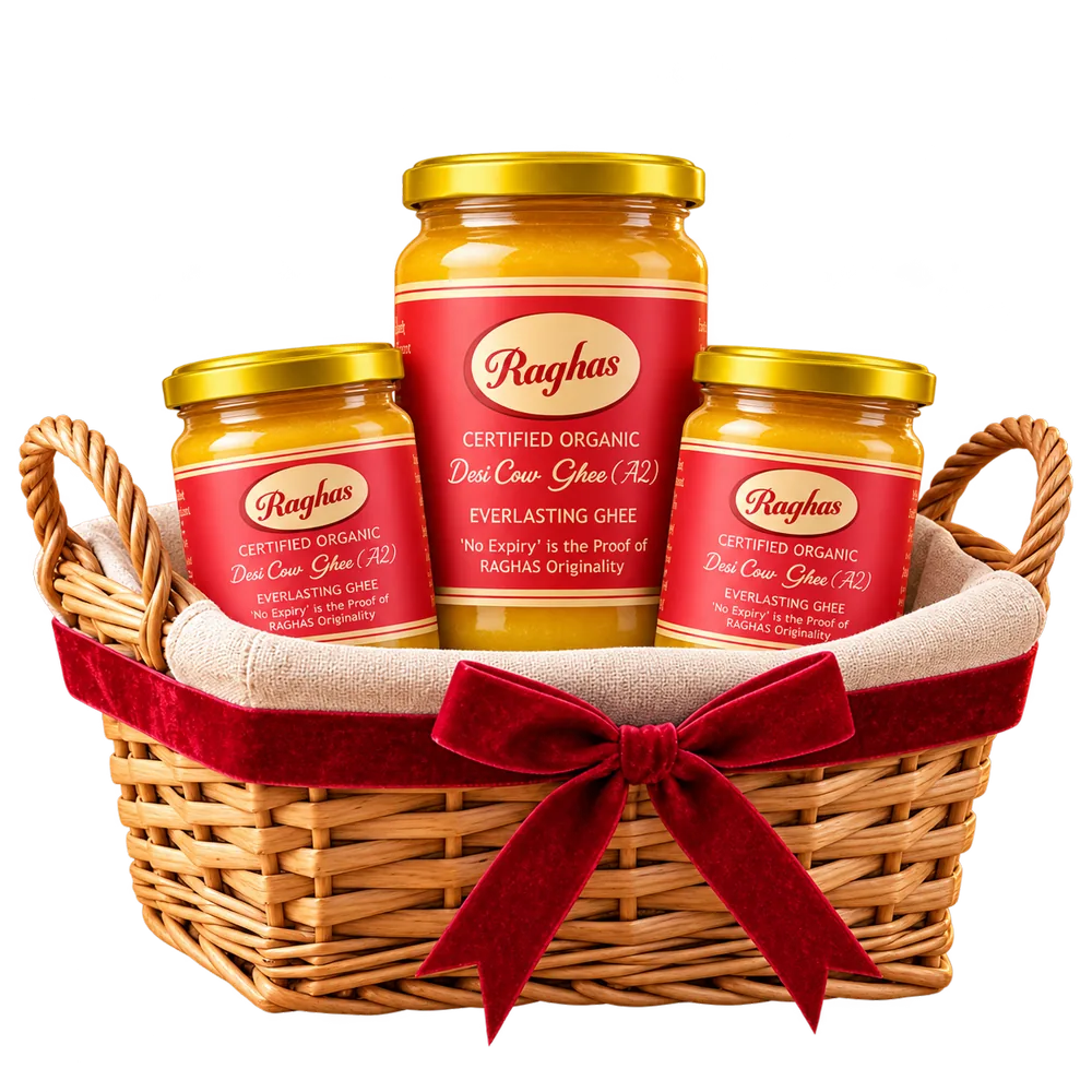 Diwali Combo 3 – A2 Desi Cow Ghee Family Gift Pack festive basket