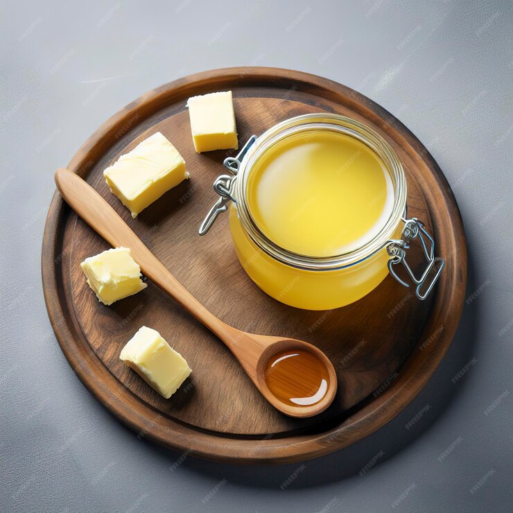 Golden A2 ghee in a bowl ready to enhance biryani aroma