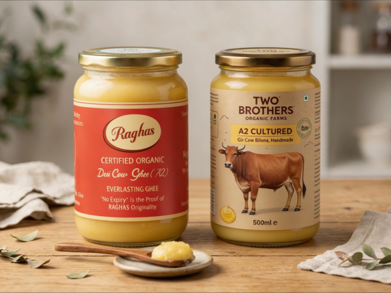 Raghas Dairy vs Two Brothers Organic: Which A2 Ghee is Better?