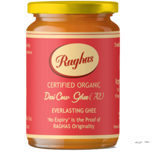 Raghas Dairy A2 desi cow ghee jar product cutout